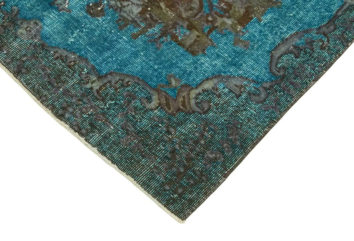 Oyma Mavi Pamuk Üzerine Yün El Dokuma Kilim-157x267 - Görsel 4