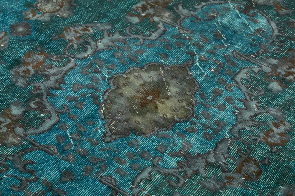 Oyma Mavi Pamuk Üzerine Yün El Dokuma Kilim-157x267 - Görsel 5