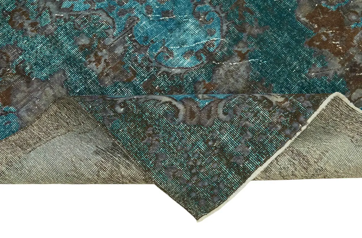 Oyma Mavi Pamuk Üzerine Yün El Dokuma Kilim-157x267 - Görsel 6