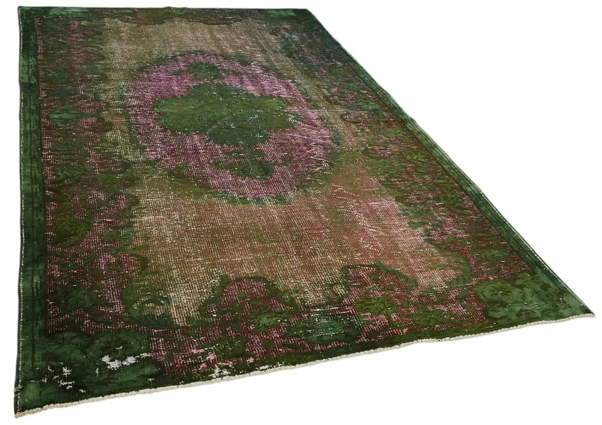 Oyma Yeşil Pamuk Üzerine Yün El Dokuma Kilim-180x300 - Görsel 2