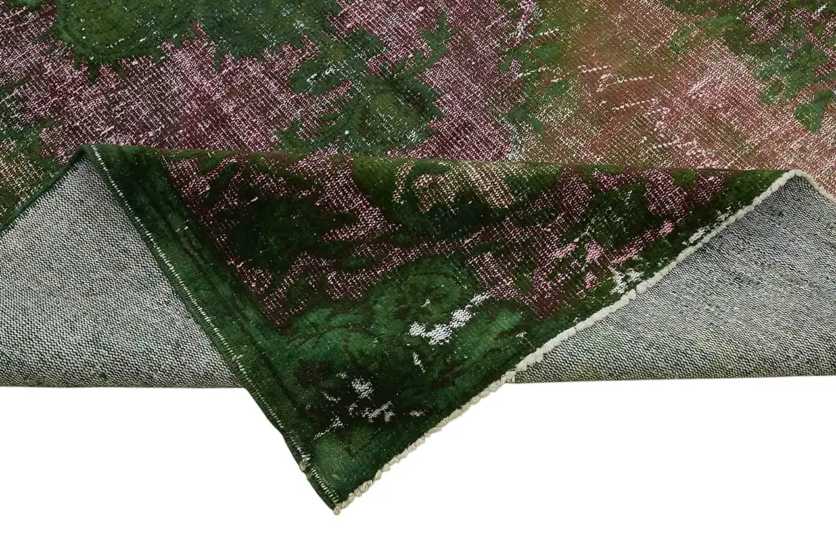 Oyma Yeşil Pamuk Üzerine Yün El Dokuma Kilim-180x300 - Görsel 6