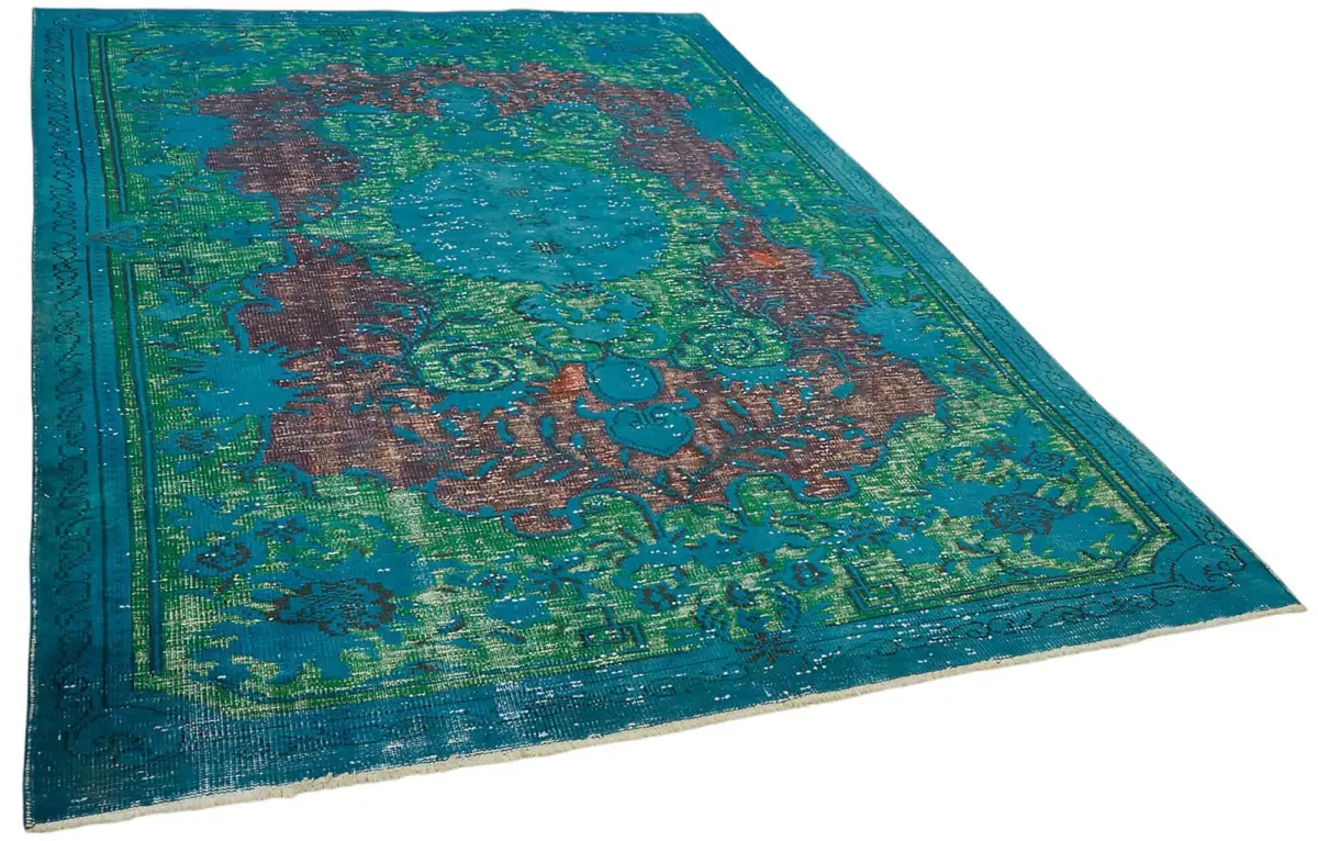 Oyma Mavi Pamuk Üzerine Yün El Dokuma Kilim-199x284 - Görsel 2