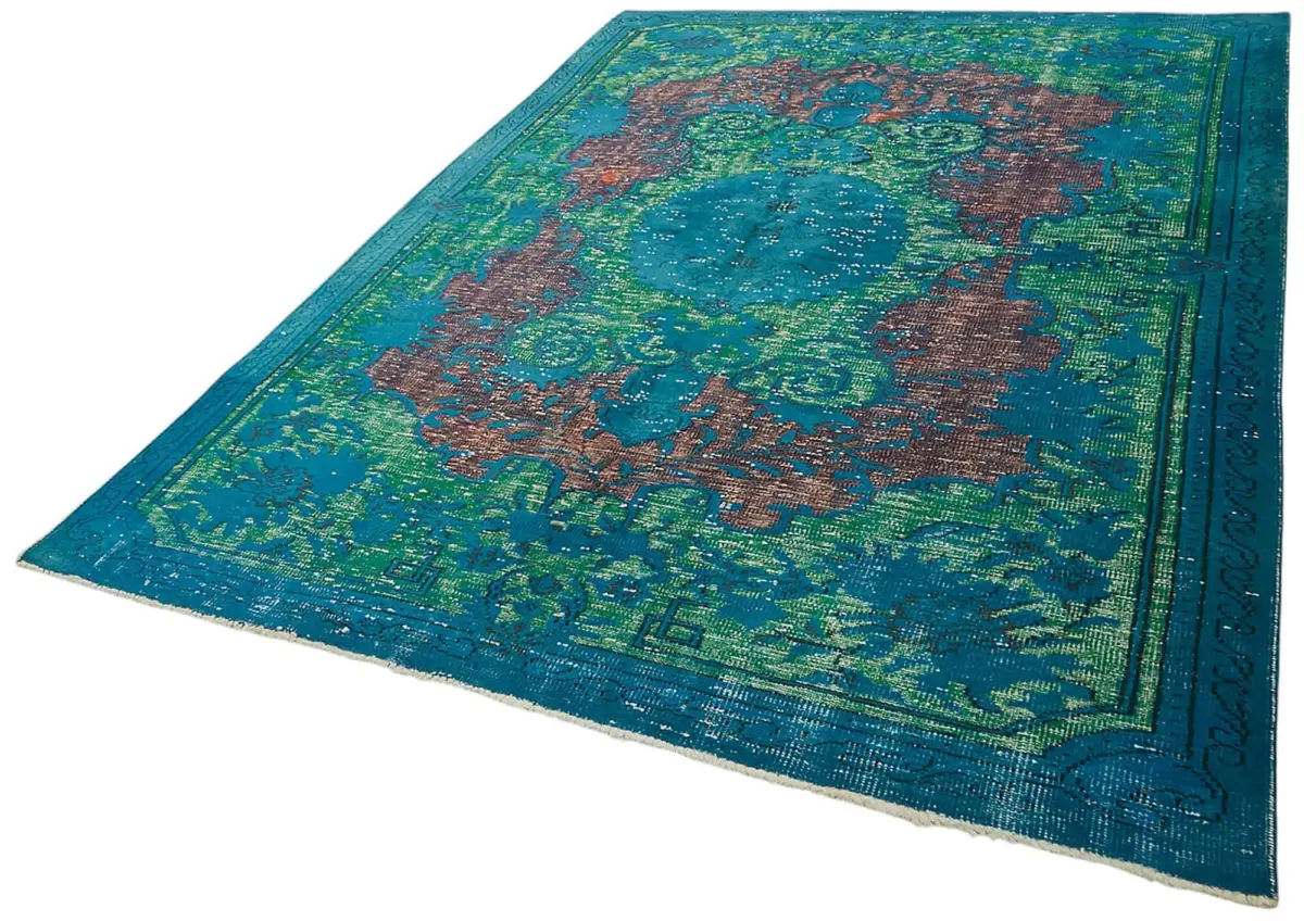 Oyma Mavi Pamuk Üzerine Yün El Dokuma Kilim-199x284 - Görsel 3