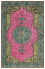 Oyma Pembe Pamuk Üzerine Yün El Dokuma Kilim-218x340