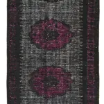 Oyma Siyah Pamuk Üzerine Yün El Dokuma Kilim-080x296