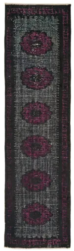 Oyma Siyah Pamuk Üzerine Yün El Dokuma Kilim-080x296