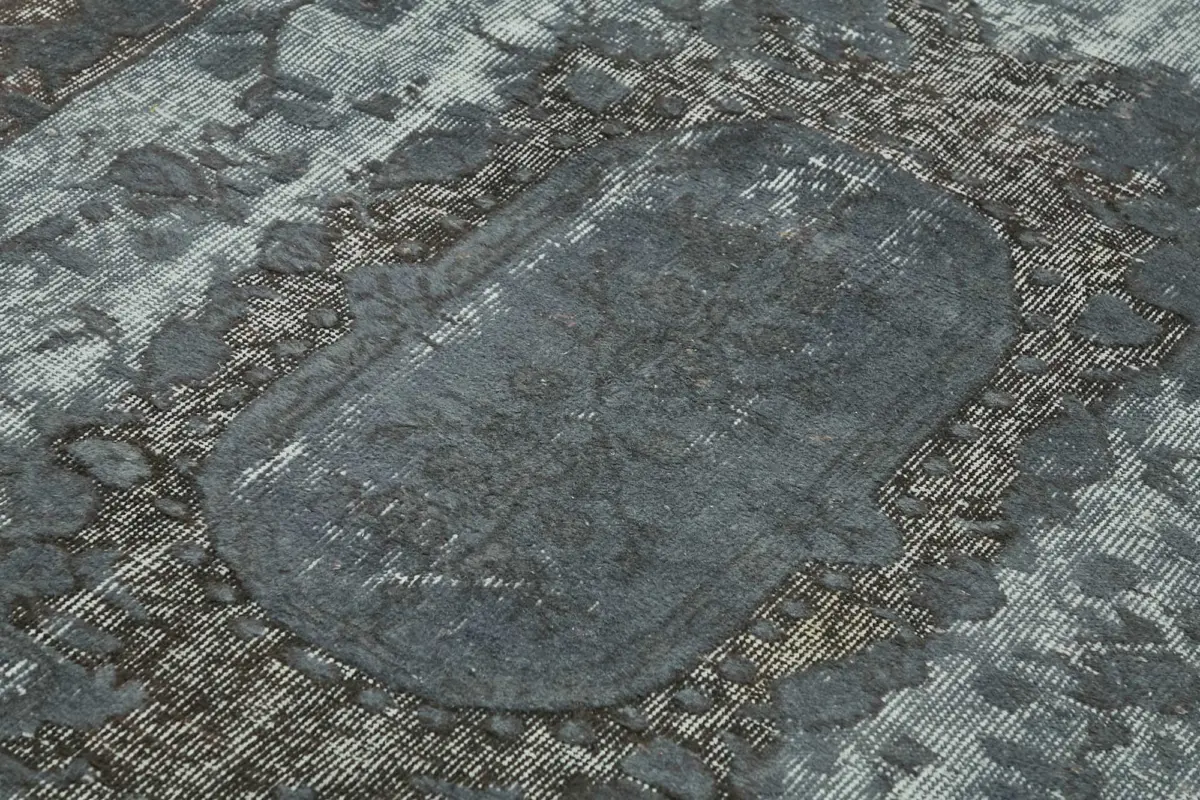 Oyma Gri Pamuk Üzerine Yün El Dokuma Kilim-128x220 - Görsel 5