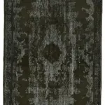 Oyma Siyah Pamuk Üzerine Yün El Dokuma Kilim-117x219