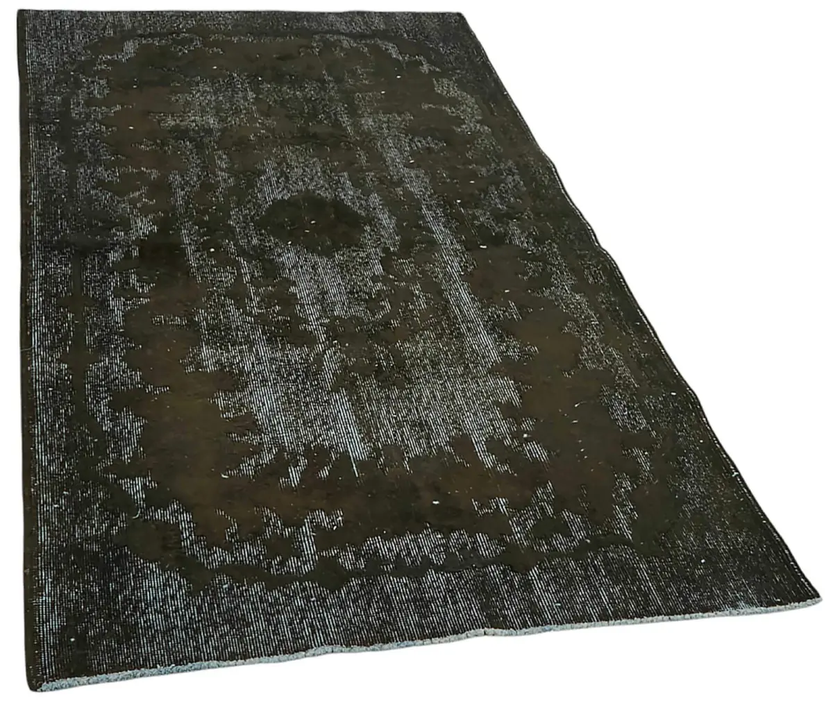 Oyma Siyah Pamuk Üzerine Yün El Dokuma Kilim-117x219 - Görsel 2