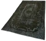 Oyma Siyah Pamuk Üzerine Yün El Dokuma Kilim-117x219 - Görsel 3