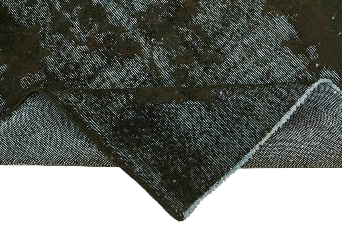 Oyma Siyah Pamuk Üzerine Yün El Dokuma Kilim-117x219 - Görsel 6