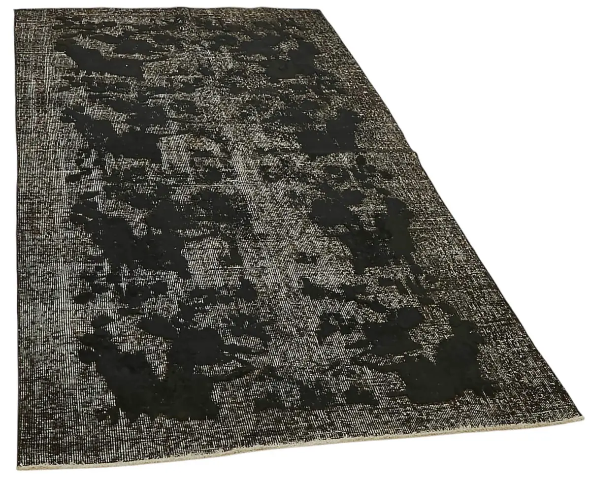 Oyma Siyah Pamuk Üzerine Yün El Dokuma Kilim-115x198 - Görsel 2