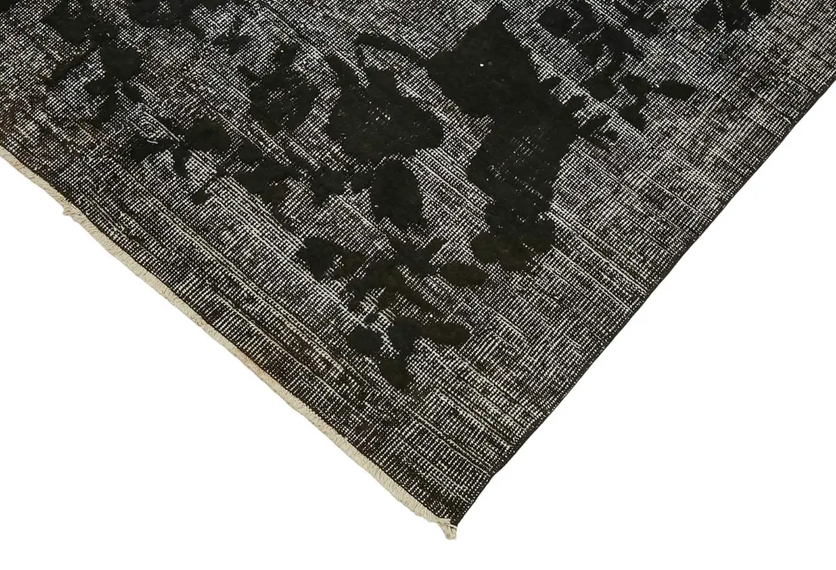 Oyma Siyah Pamuk Üzerine Yün El Dokuma Kilim-115x198 - Görsel 4