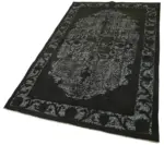 Oyma Siyah Pamuk Üzerine Yün El Dokuma Kilim-117x206 - Görsel 3