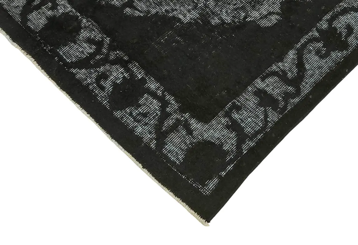 Oyma Siyah Pamuk Üzerine Yün El Dokuma Kilim-117x206 - Görsel 4