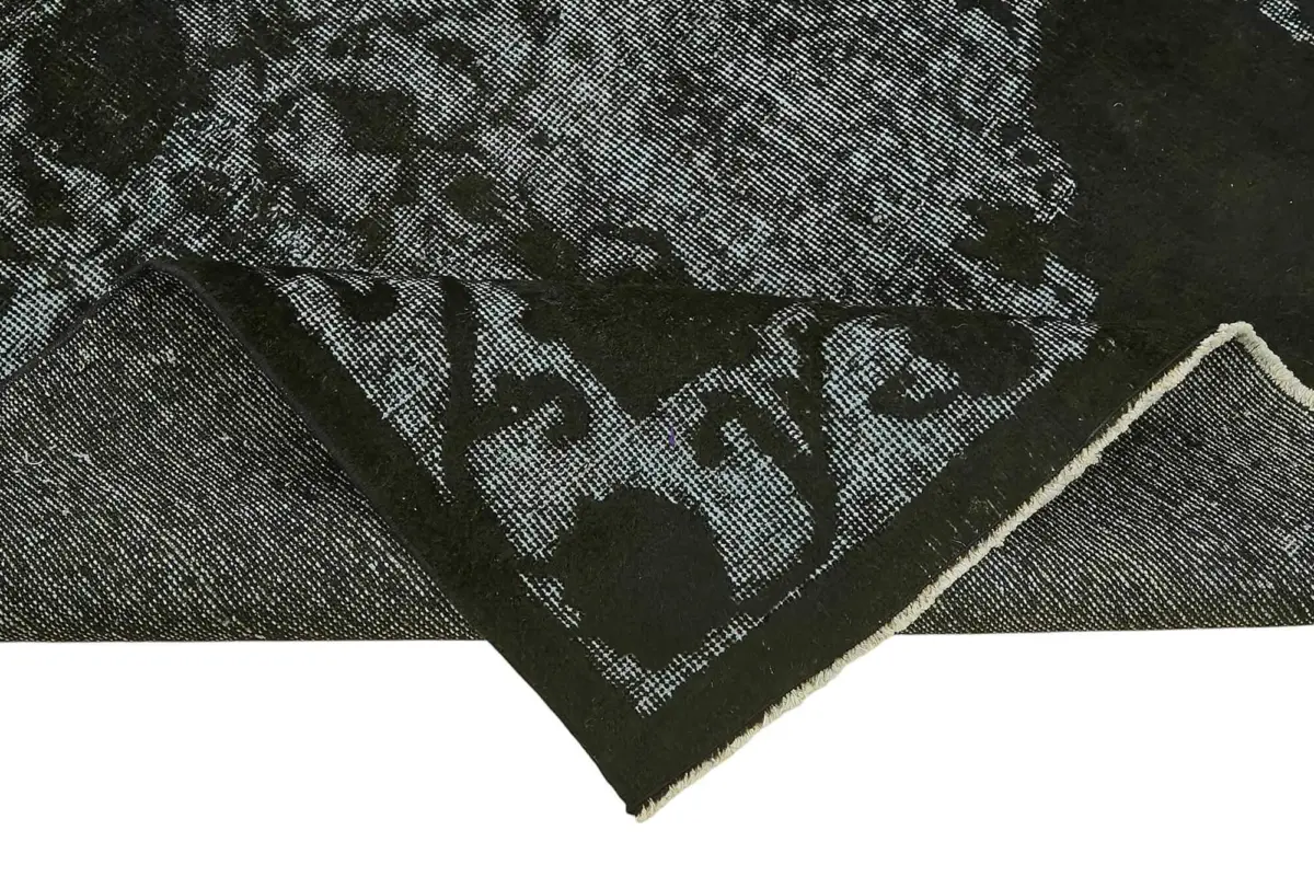 Oyma Siyah Pamuk Üzerine Yün El Dokuma Kilim-117x206 - Görsel 6