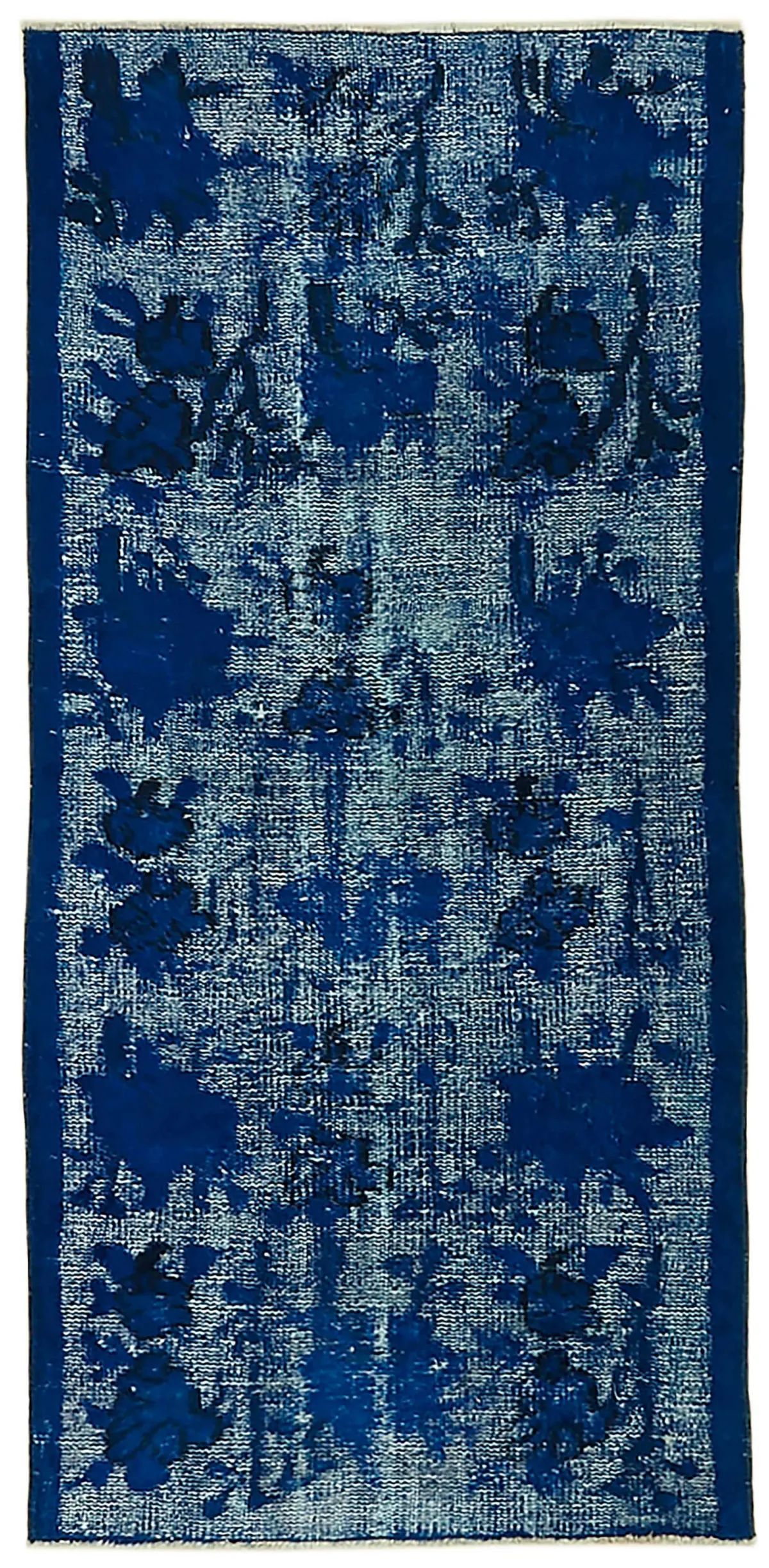 Rc_46885_0_Blue_Carved_Overdyed_Rugs Oyma Mavi Pamuk Üzerine Yün El Dokuma Kilim-084x181 - Görsel 1