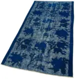 Oyma Mavi Pamuk Üzerine Yün El Dokuma Kilim-084x181 - Görsel 3