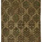 Oyma Kahverengi Pamuk Üzerine Yün El Dokuma Kilim-108x203