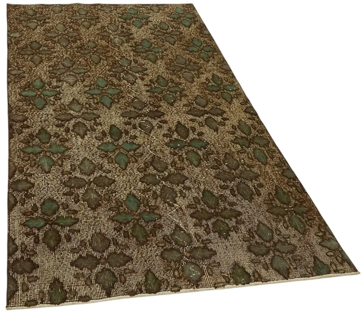 Oyma Kahverengi Pamuk Üzerine Yün El Dokuma Kilim-108x203 - Görsel 2