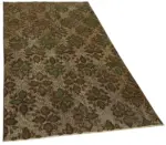 Oyma Kahverengi Pamuk Üzerine Yün El Dokuma Kilim-108x203 - Görsel 2