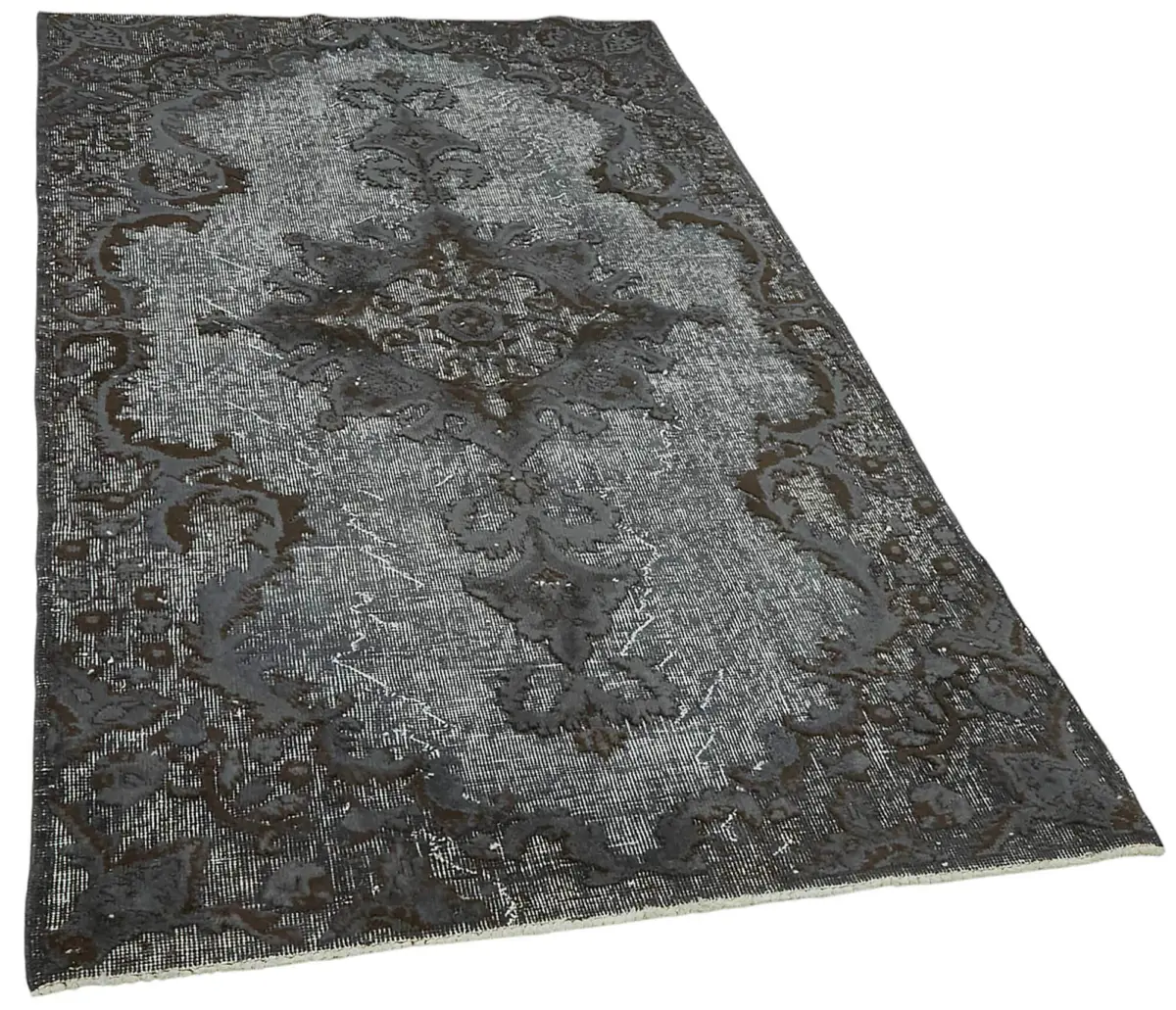 Oyma Gri Pamuk Üzerine Yün El Dokuma Kilim-120x211 - Görsel 2