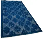 Oyma Mavi Pamuk Üzerine Yün El Dokuma Kilim-124x245 - Görsel 2