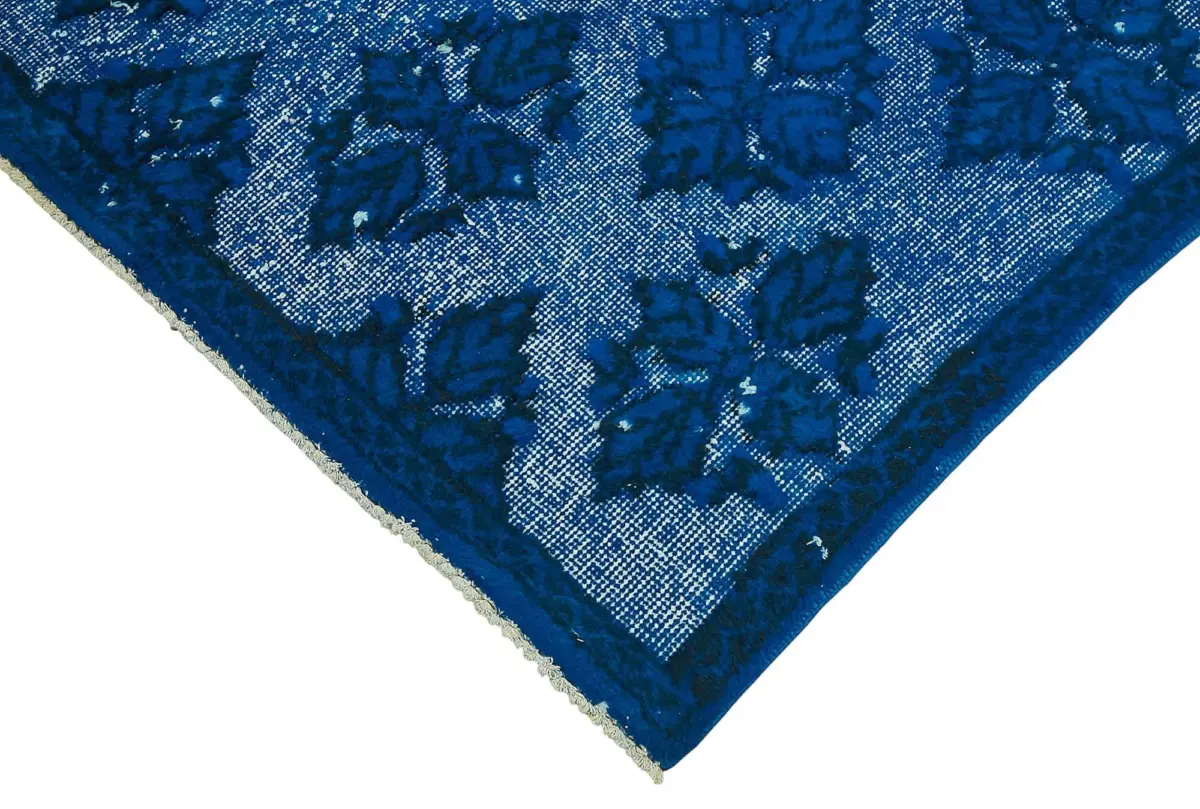 Oyma Mavi Pamuk Üzerine Yün El Dokuma Kilim-124x245 - Görsel 4