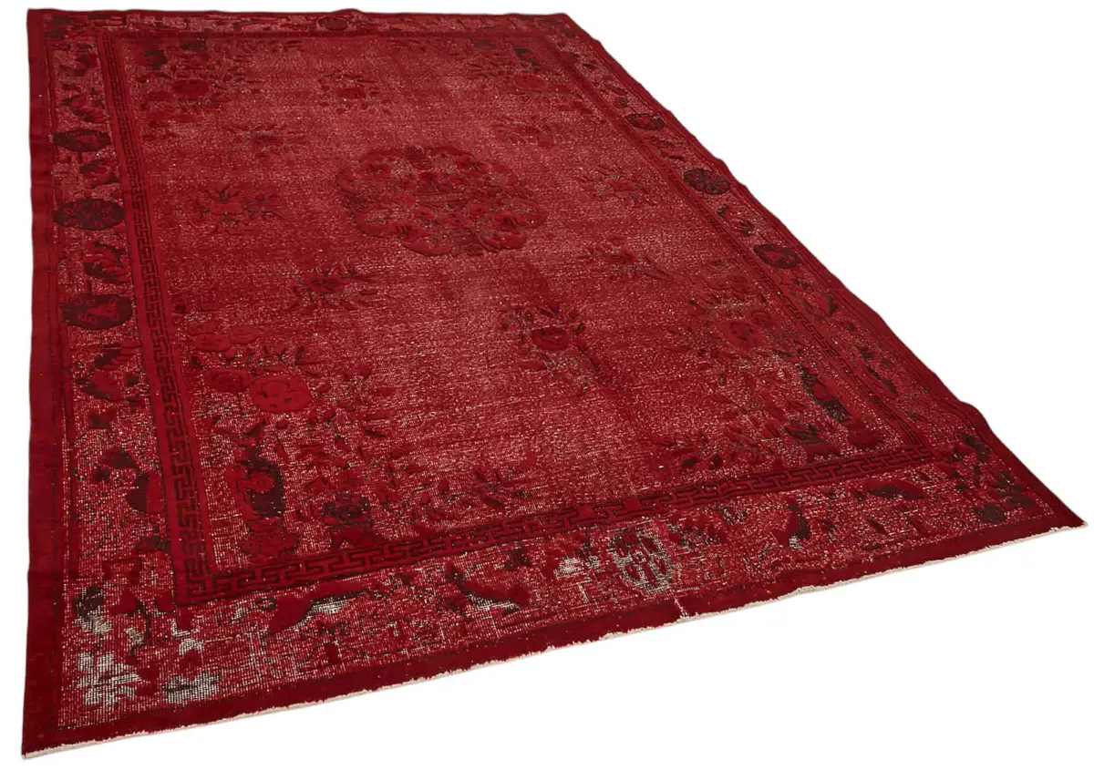 Oyma Kırmızı Pamuk Üzerine Yün El Dokuma Kilim-200x314 - Görsel 2