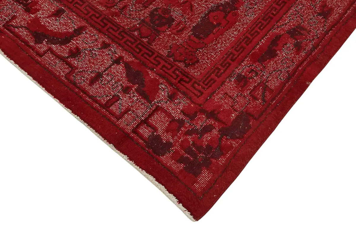 Oyma Kırmızı Pamuk Üzerine Yün El Dokuma Kilim-200x314 - Görsel 4