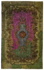 Oyma Kahverengi Pamuk Üzerine Yün El Dokuma Kilim-178x293