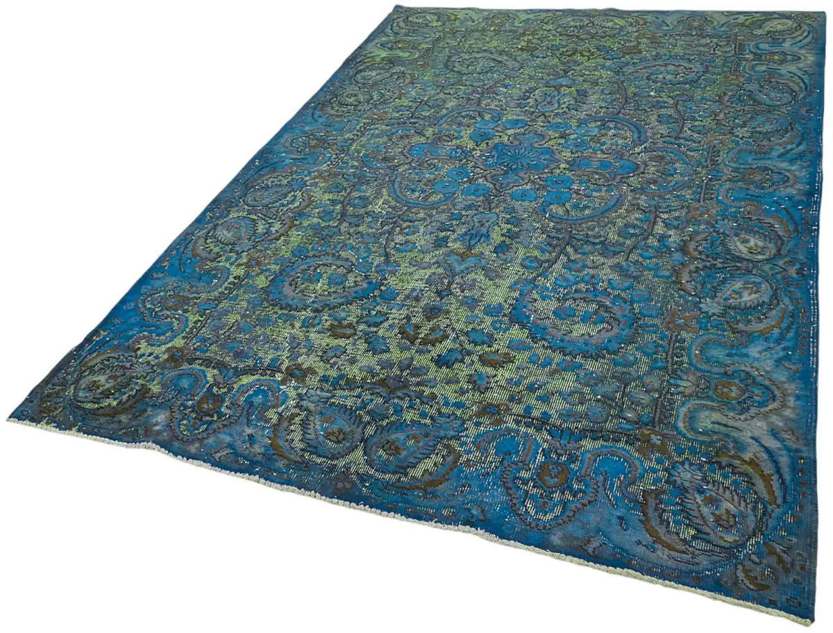 Oyma Mavi Pamuk Üzerine Yün El Dokuma Kilim-170x268 - Görsel 3