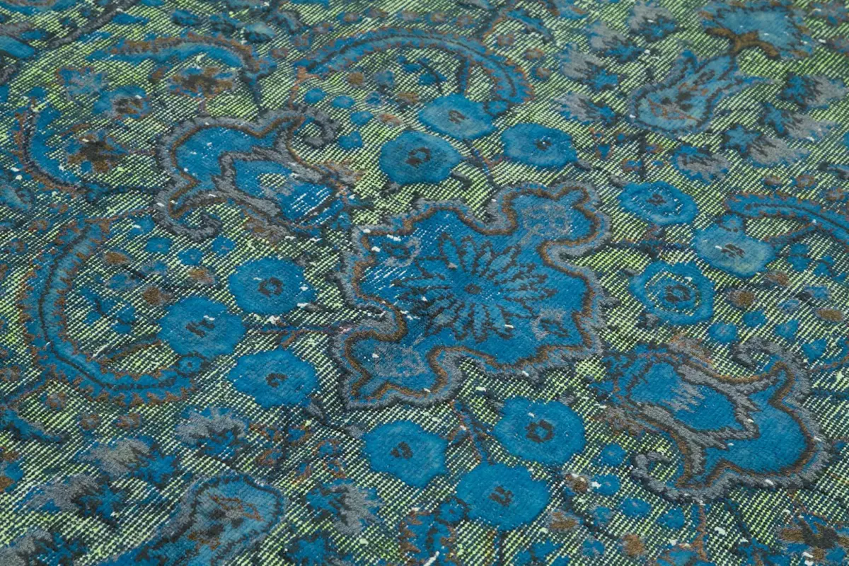 Oyma Mavi Pamuk Üzerine Yün El Dokuma Kilim-170x268 - Görsel 5