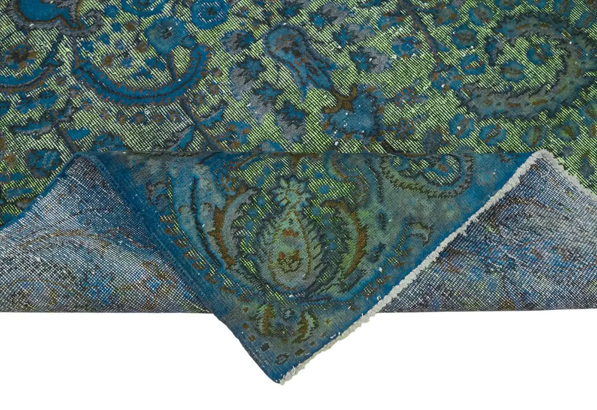 Oyma Mavi Pamuk Üzerine Yün El Dokuma Kilim-170x268 - Görsel 6