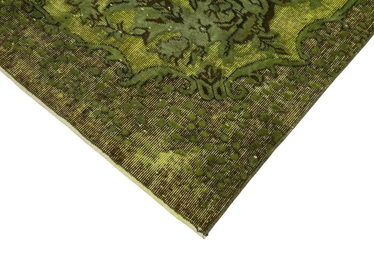 Oyma Yeşil Pamuk Üzerine Yün El Dokuma Kilim-172x286 - Görsel 4