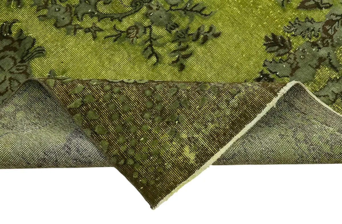 Oyma Yeşil Pamuk Üzerine Yün El Dokuma Kilim-172x286 - Görsel 6