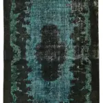 Oyma Siyah Pamuk Üzerine Yün El Dokuma Kilim-174x292