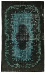 Oyma Siyah Pamuk Üzerine Yün El Dokuma Kilim-174x292