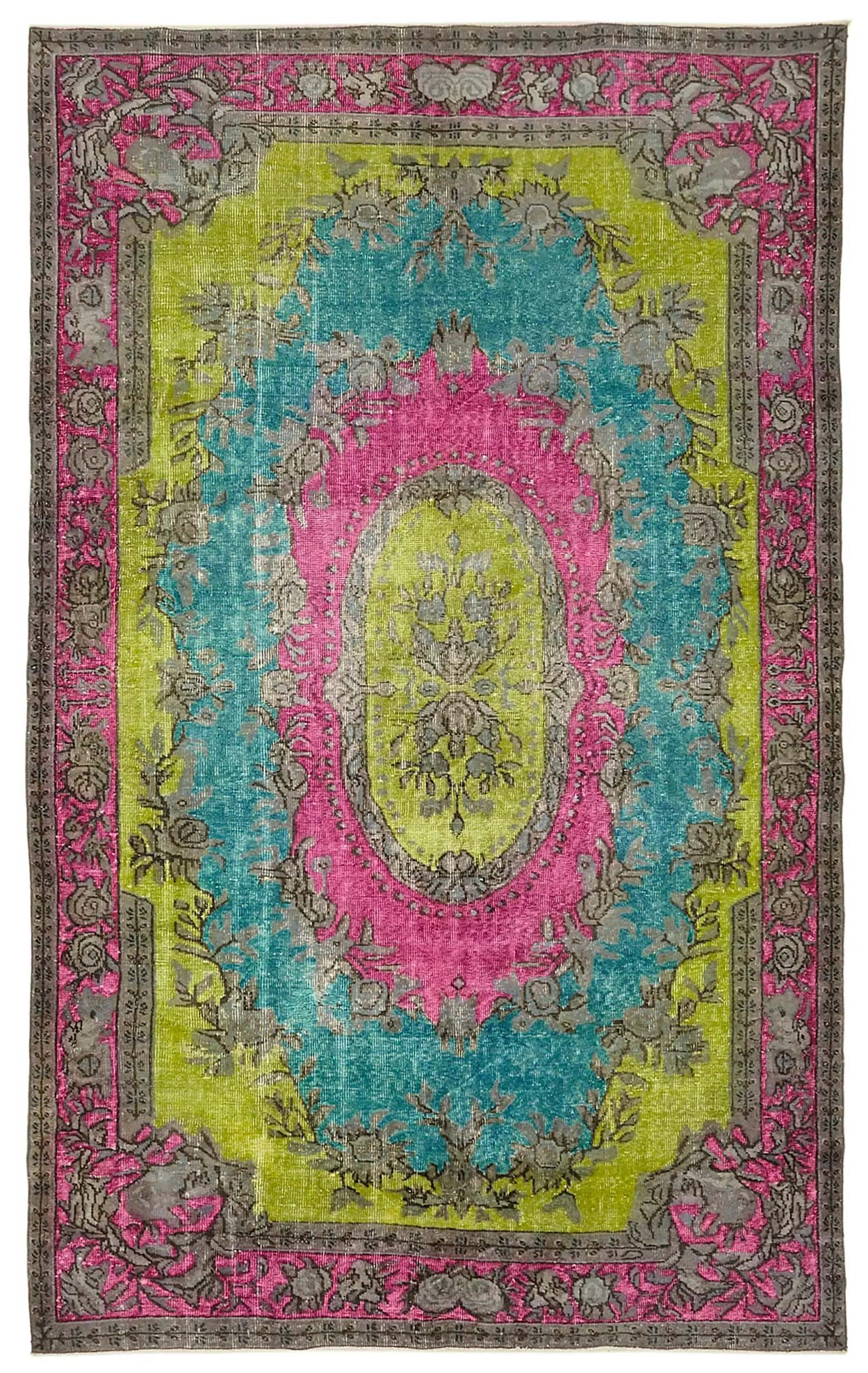 Oyma Multi Pamuk Üzerine Yün El Dokuma Kilim-187x300 - Görsel 1