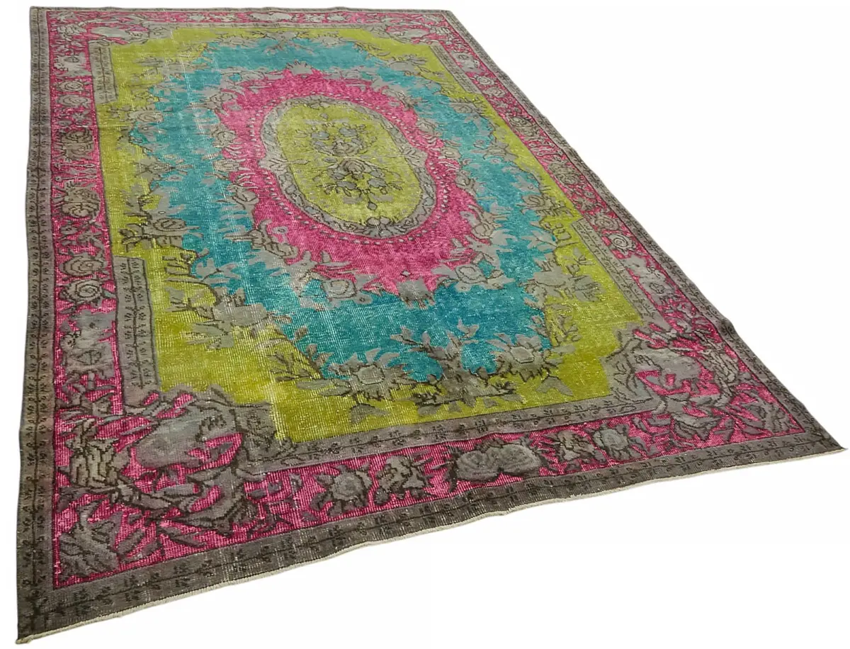 Oyma Multi Pamuk Üzerine Yün El Dokuma Kilim-187x300 - Görsel 2