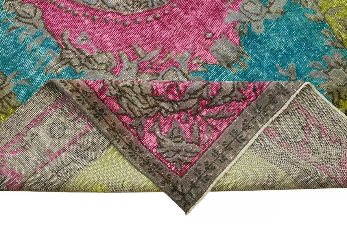 Oyma Multi Pamuk Üzerine Yün El Dokuma Kilim-187x300 - Görsel 6