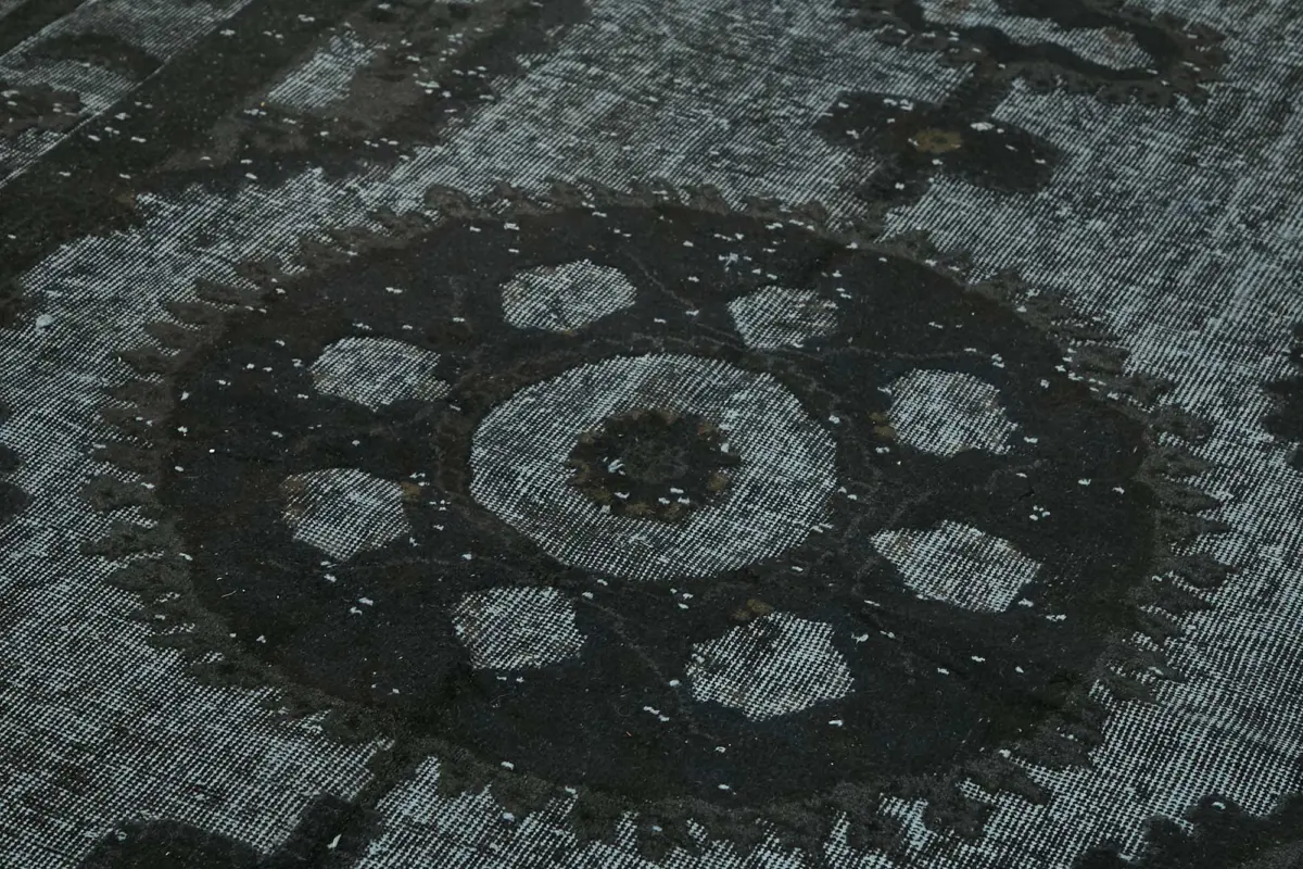 Oyma Siyah Pamuk Üzerine Yün El Dokuma Kilim-185x315 - Görsel 5