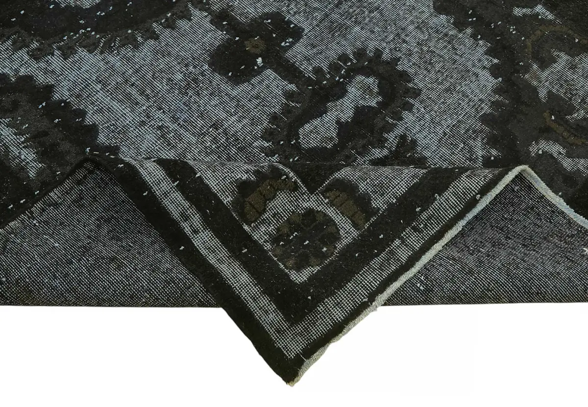 Oyma Siyah Pamuk Üzerine Yün El Dokuma Kilim-185x315 - Görsel 6