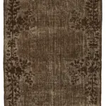 Oyma Kahverengi Pamuk Üzerine Yün El Dokuma Kilim-196x308
