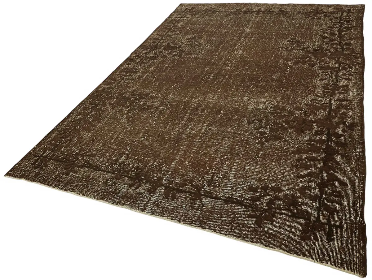Oyma Kahverengi Pamuk Üzerine Yün El Dokuma Kilim-196x308 - Görsel 3
