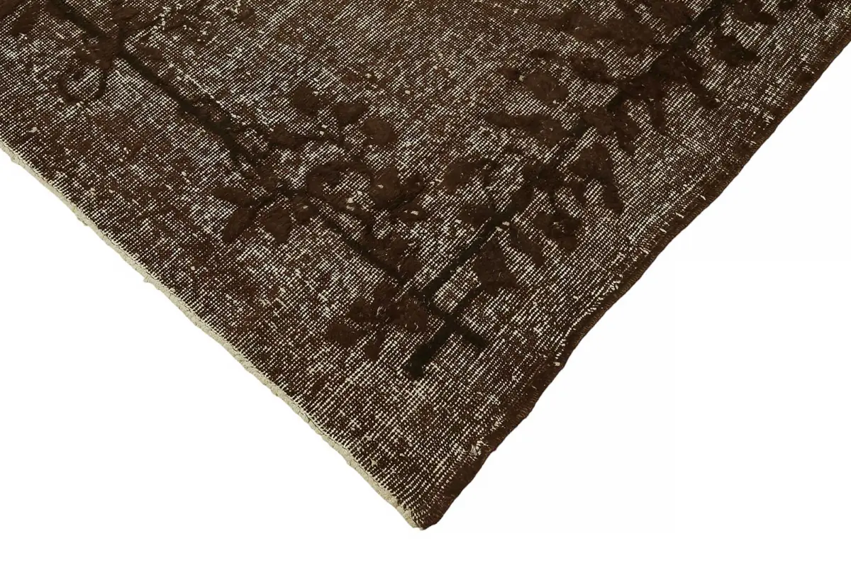 Oyma Kahverengi Pamuk Üzerine Yün El Dokuma Kilim-196x308 - Görsel 4