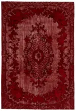 Oyma Kırmızı Pamuk Üzerine Yün El Dokuma Kilim-201x301