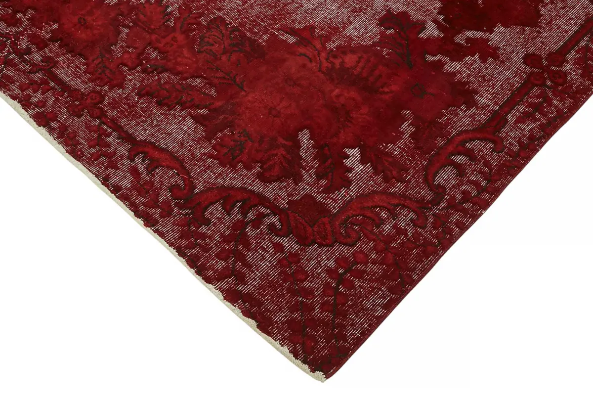 Oyma Kırmızı Pamuk Üzerine Yün El Dokuma Kilim-201x301 - Görsel 4