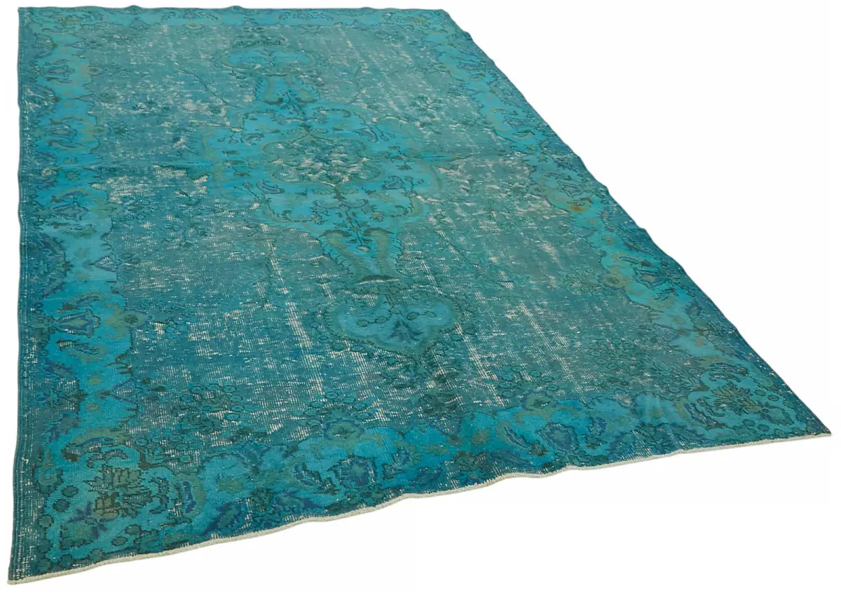 Oyma Turkuaz Pamuk Üzerine Yün El Dokuma Kilim-178x272 - Görsel 2