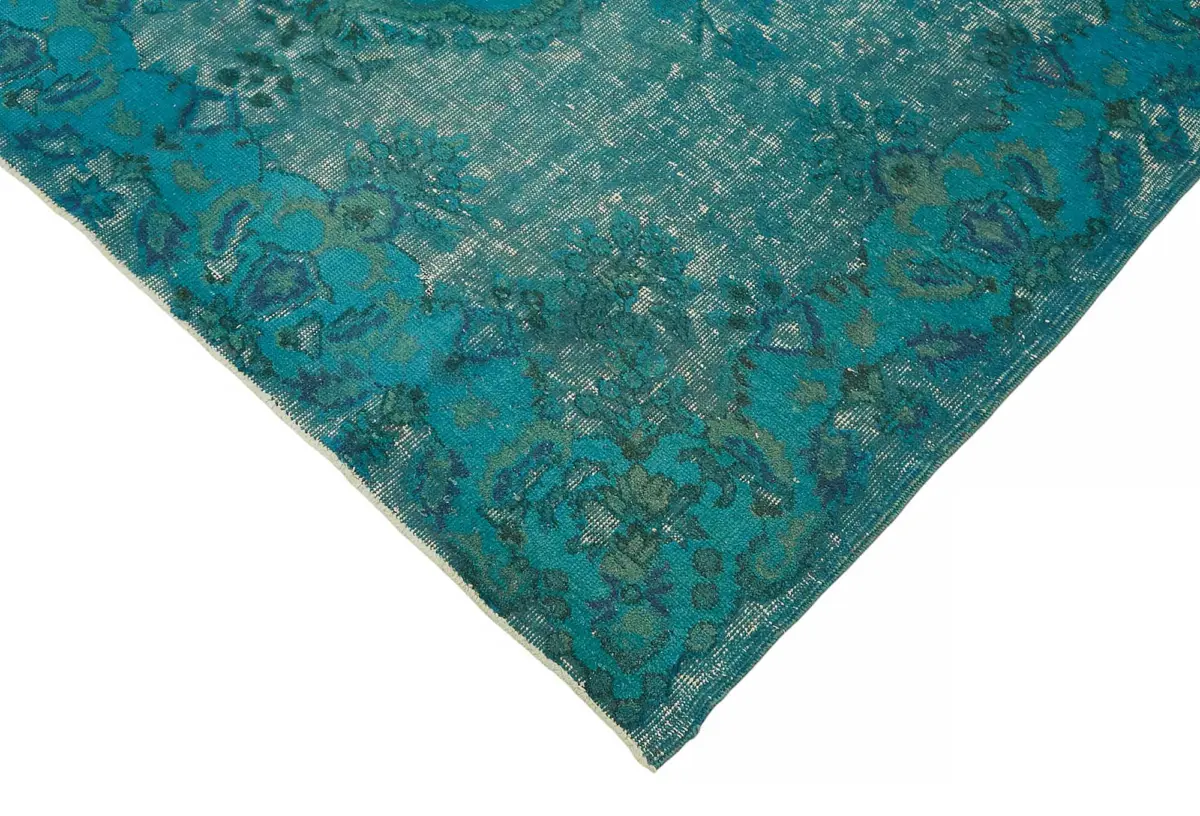 Oyma Turkuaz Pamuk Üzerine Yün El Dokuma Kilim-178x272 - Görsel 4